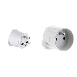 electraline 70053 adaptateur de voyage france/europe vers uk 2 broches europe vers 3 broches uk, white & adaptateur m uk / f france blanc