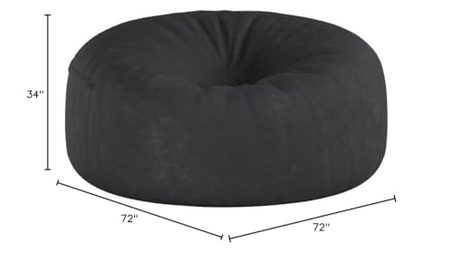 Chill Sack Bean Bag Chair: Giant 6' Memory Foam Furniture Bean Bag - Big Sofa with Soft Micro Fiber Cover, Charcoal