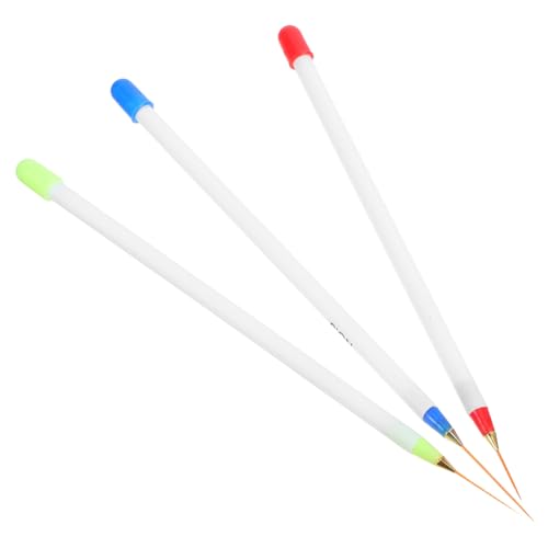 PENIKOKO 3 piezas Bolígrafos para Dibujo de Uñas Blanco Duraderos y Reutilizables para Manicura Profesional y para Pintura Precisa y Puntos Decorativos