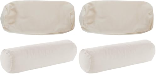 Image of Organic Cotton Pillow Case - One Pack 17''x6'' Cylindrical Pillow Cover - 300 TC Thread Count - Soft and Breathable - Off White (Pack of 2)