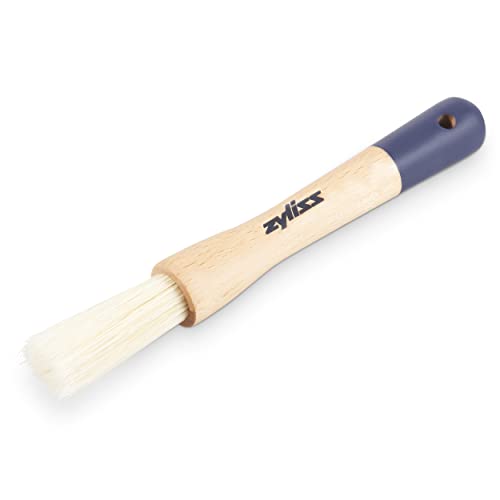 Zyliss E980214 Pinceles Pastelería, 18cm, Madera/Cerdas de Jabalí Naturales, Natural/Azul, Para Acristalamiento/Glaseado/Marinado/Hilvanado, Madera de Origen Responsable