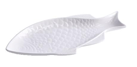 AD TREND 1 Pezzo Piatto da Cucina in Ceramica Forma Pesce 33,5 x 15,5 cm