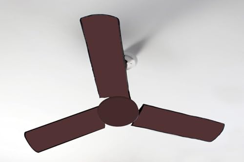Image of Dustproof Premium Three Blade Ceiling Fan Cover with attachable Enclosure, Set of 1 Fan Cover (Coffee).