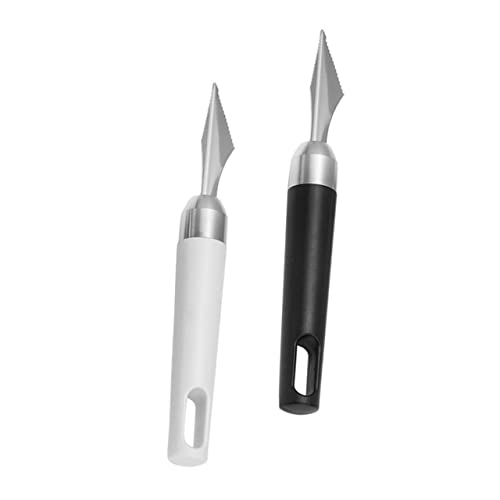 Cabilock 2pc Stainless Steel Fruit Carving Knives Watermelon Melon Cutting Tool Fruit Slicer Melon Cutter Food Carving Tool
