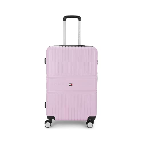 Image of Tommy Hilfiger Stanford Luggage Set of 3 (Cabin, Mid & Cargo)- Pink | Polycarbonate Hardshell Suitcase Trio | Expandable Trolley Bags with Flushed TSA Lock, 360 Spinner Wheels & Telescopic Handles