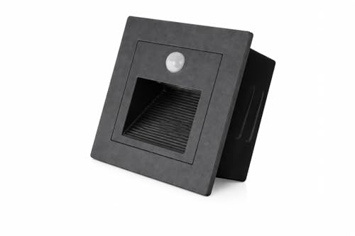 Image of JACKAL 3 Watt LED Stais Step Light Outdoor Surface Mounted Deck Lights Waterproof IP65 (WW), Black Body| Wall Step Conceal Light Outdoor and Indoor Fancy Exterior Floor Lights, with Motion Sensor