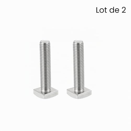 sourcing map Carré Tête Boulon Inox 304 M6x30mm Grade C 2Pcs – vue 3