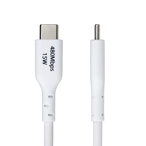StarTech Câble de Charge USB-A vers USB-C 3A, 2m, Blanc (USB2AC2MNCWHE)