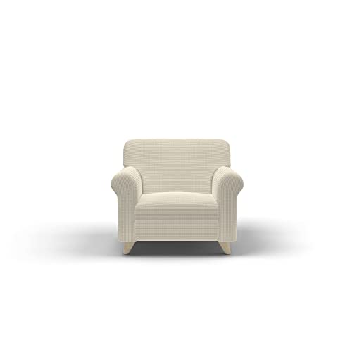 Copridivano LESLIE elastico ed estensibile 1 Posto panna