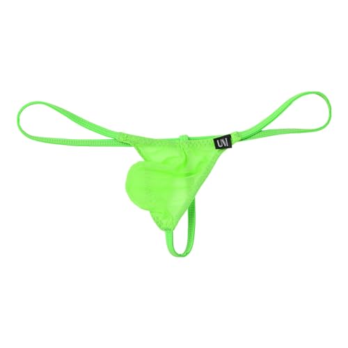Men's See Through Mini Thongs Bulge Pouch T-Back G-String Nylon Sheer Low Rise Micro Tangas3