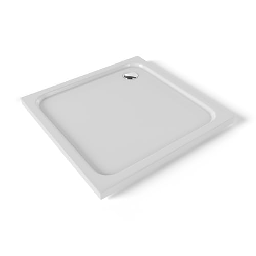 Plato de Ducha Acrílico 90x90 cm Blanco – Antideslizante, Antibacteriano, Textura Lisa – Incluye Válvula y Rejilla | Moments of Glass
