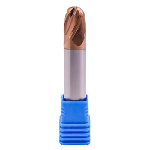 Image of 1 /2 inch 4 Flute Solid Carbide Ball Nose End Mill, Double End, TiSiN Coated | 30 Helix, 1 /2 inch Cutting, 1 /2 inch Shank, 5 /8 inch LOC, 3 inch OAL, for Milling Alloy Steel, Carbon Steel, Cast Iron