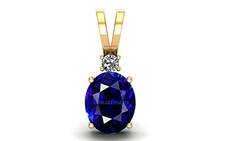 Pendentif saphir bleu naturel et plaqué or pour sublimer vos tenues élégantes au quotidien