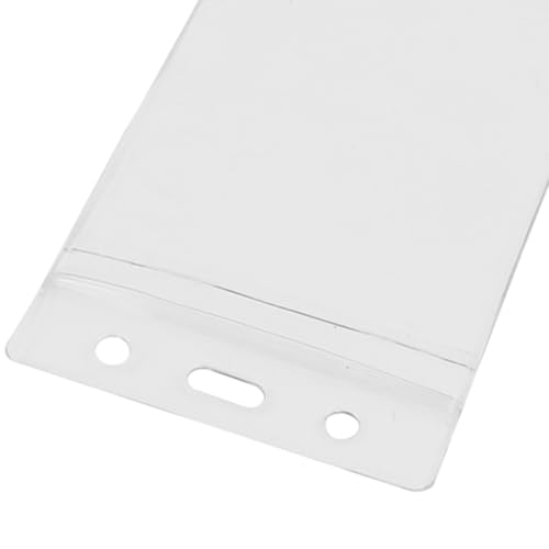 Tarjetas de identificación de plástico transparente portacredenciales vertical cierre zip 5 piezas 5