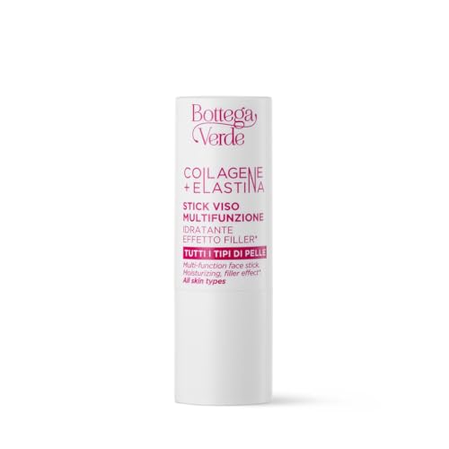Bottega Verde - Stick Viso Multifunzione, Collagene + Elastina, 12 ml, Azione Idratante, Effetto Filler, per Tutti i Tipi di Pelle