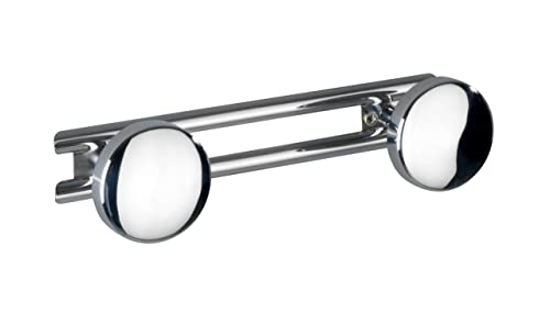 Wenko Basic Railing with 2 Hooks, Stainless-Steel, Silver, 24.5 x 3.3 x 6.5 cm