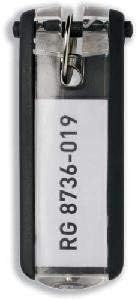 DURABLE Key Tags, Plastic, Black, 6-Pack (195701)