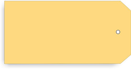 Kollianhänger 100 x 200 mm; 1000 Stück mit 5 mm Metallöse aus Manilakarton chamois, 2 abgeschrägte Ecken; Anhänge-Etiketten/Warenanhänger/Hängeetiketten/Anhänger/Kolli-Anhänger