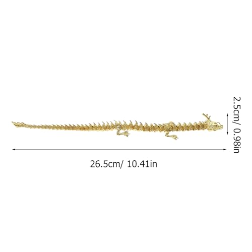 Holibanna Chinese Dragon Statue 3D Printed Gold Dragon Figurine Feng Shui Ornament Year of the Desk Decor for Home Office - Image 2