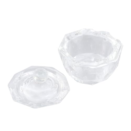 Vasos de cristal para arte de uñas con tapas 2 pzas miniatura 1