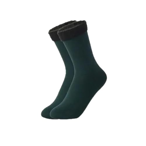 Livwellia Winter Warm Women Socks Soft Thicken Thermal Plush Socks Wool Snow Boots Floor Home Sleeping Sock-Green 1Pair