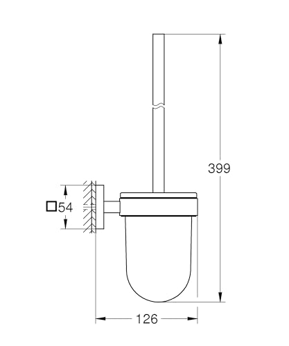 Porte-balai WC mural GROHE noir mat à coller - 4
