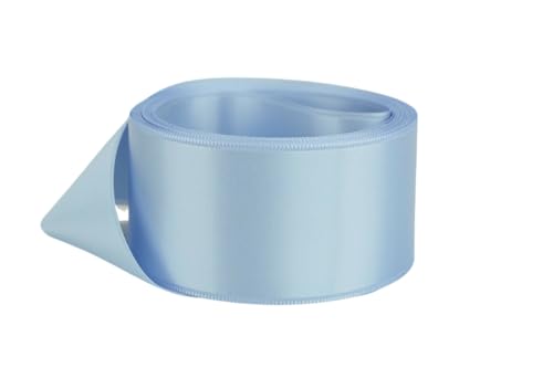 Image of Ribbon Bazaar Double Faced Satin - Premium Gloss Finish - 100% Polyester Ribbon for Gift Wrapping, Crafts, Scrapbooking, Hair Bow, Decorating & More - 1-1 /2 inch Blue Bird 50yd Spool