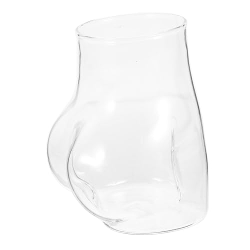 Toyvian Vaso de Vidrio Resistente con Diseño de Trasero Taza Reutilizable para Cerveza y Vino para Fiestas y Bares Capacidad Transparente con Asa