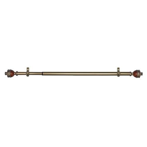 Image of Decorative Window Curtain Rods with Finials, 66 to 120 Inches, 0.75 Diameter - Camino Ava - Lightweight & Easy to Install, Adjusts Telescopically to Fit Any Window by Achim Home Decor