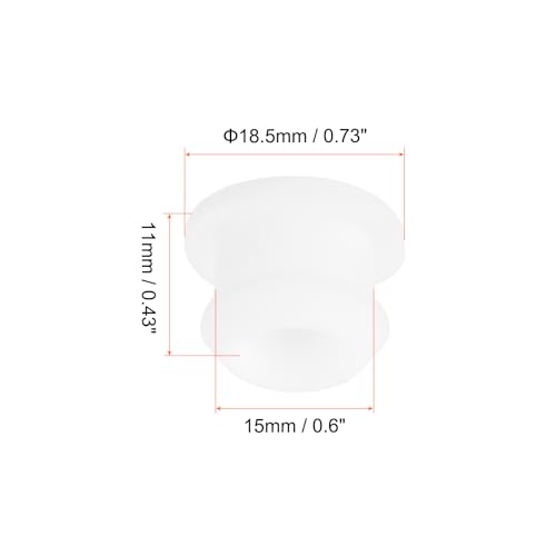 Image of Snap in Locking Hole Plugs Rubber Panel Seal Cover Drilled Silicone Caps, [for Kitchen Rubber, Waterproof Sealing Plugs] - 15mm /0.6in /White /6Pcs