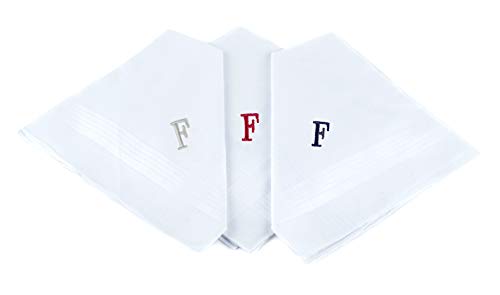 Monogrammed Handkerchiefs for Men - Soft Hankies for Men + Great Monogrammed Gifts (F Initial-)