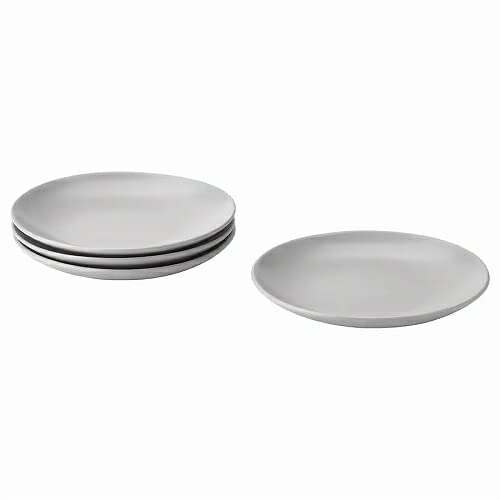 IKEA/イケア FARGKLAR/フェルグクラー:サイドプレート20 cm 4個セット マット ライトグレー(404.794.19)