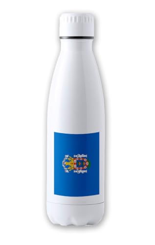 Merchandmanía Bidón Térmico aislante 500 ml acero inoxidable bandera de melilla españa comunidad autonoma tapon seguridad botella deportivo