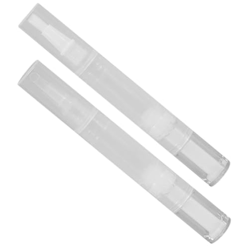 HAKIDZEL Bolígrafo para Cuidado de Uñas 2 Piezas, Diseño Ergonómico Prueba de Fugas, Plástico Transparente, Capacidad 5ml, Adecuado para Viajes y Relleno de Aceite para Cutículas