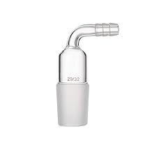 29/32 Glass Adapter Cone to Rubber Tube Right Angle Connection Hose Inlet