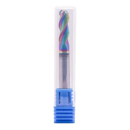 Image of 1 /4 inch 3 Flute 37 Helix Solid Carbide Ball Nose End Mill, DLC Coated | Ball End, 1 /4 inch Cutting Dia, 1 /4 inch Shank Dia, 3 /4 inch Length of Cut, 2-1 /2 inch Overall Length, for Milling Aluminum and Copper