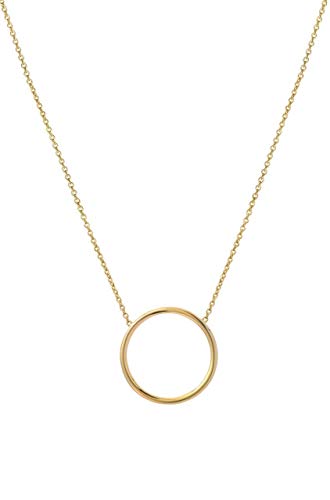 14k Yellow Gold Circle Necklace, 14k Solid Gold Ring, Zoe Lev jewelry 14k Yellow Gold Circle Necklace, 14k Solid Gold Ring, Zoe Lev jewelry