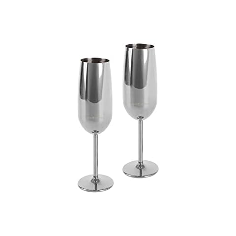 ECHTWERK Sektglas, Champagnerglas, Sektkelche aus Edelstahl, Unzerbrechliche Gläser, Partygläser für Hochzeit/Geburtstag/Picknick, Geschenkset, 2-tlg, 250 ml Cover