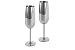 Echtwerk Sektglas, Champagnerglas, Sektkelche aus Edelstahl, Unzerbrechliche Gläser, Partygläser für Hochzeit/Geburtstag/Picknick, Geschenkset, 2-tlg, 250 ml, Silber-Edition