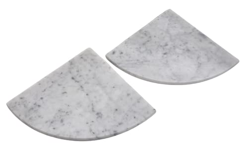 Tenedos Premium Quality Italian Carrara Marble Corner Shelf Polished 9 Inch (2) #TOP2