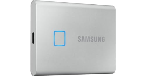 Image of Samsung T7 Touch 500GB Up to 1,050MB /s USB 3.2 Gen 2 (10Gbps, Type-C) External Solid State Drive (Portable SSD) Silver (MU-PC500S)