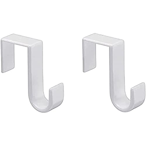 1st Choice Over The Door Hooks Hangers, Laundry Hanger White Plastic 2 Pack Coats Towels Clothes,White