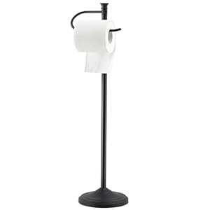 Toilet Paper Holder Free Standing,Large Rolls Capacity Toilet Paper Holder Stand for Bathroom,Stable & Rust Proof Toilet Paper Stand with Heavy Base,Stainless Steel Free Standing Toilet Paper Holder