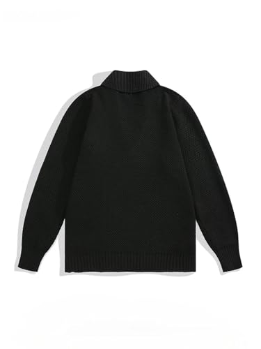 Solid Color Casual Lapel Double-Breasted Simple Large Size Loose Elastic Men's Knitted Cardigan2