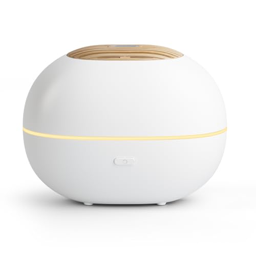Soulorigin 100ml Mini Essential Oil Diffuser Portable Aromatherapy Diffuser with Warm Light One-Button Control Auto Shut-Off Quiet Ultrasonic Mist for Home Travel Yoga Meditation (White)