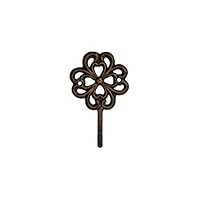 FantasHome Wall Mounted Cast Iron Home Decor Single Hook with Unique Design (Stylized Flower)