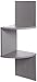 Greenco Zigzag 2 Tier Corner Floating Shelves, Gray Finish.