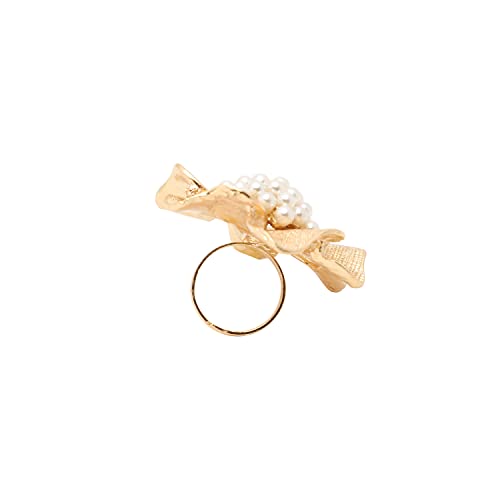 Image of SOHI Cocktail Ring for Women & Girls, Chunky Ring, Finger Ring, adjustable ring, Ladies Ring, Gold Plated Ring, aesthetic jewellery, hand ring for women