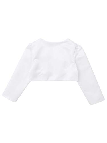 Choomomo Kids Girls Long Sleeve Open Front Bolero Cardigan Shrug Flower Wedding Princess Dress Cover Up Tops4