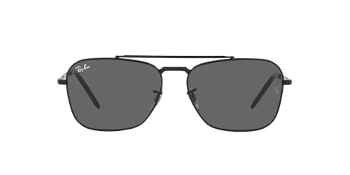 Ray-Ban RB3636 New Caravan Square Sunglasses, Black/Dark Grey, 58 mm